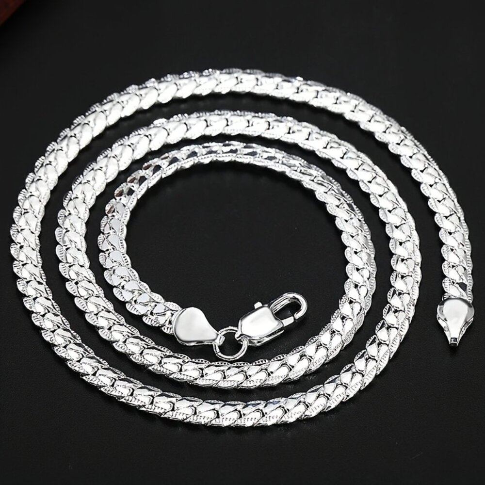Elegant 925 Silver-Plated Adjustable Chain Necklace - Unisex - Picture 9 of 9